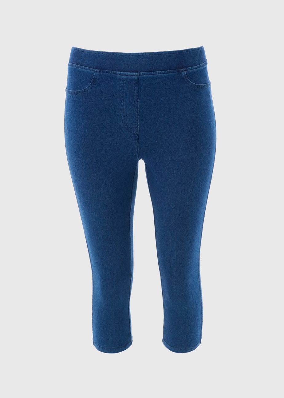 Blue Denim Cropped Jeans