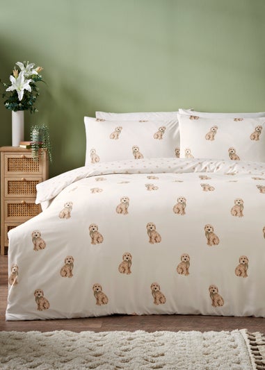 Cream Cockapoo Printed Duvet Set