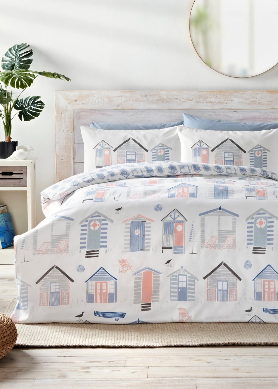White Beach Huts Duvet Set