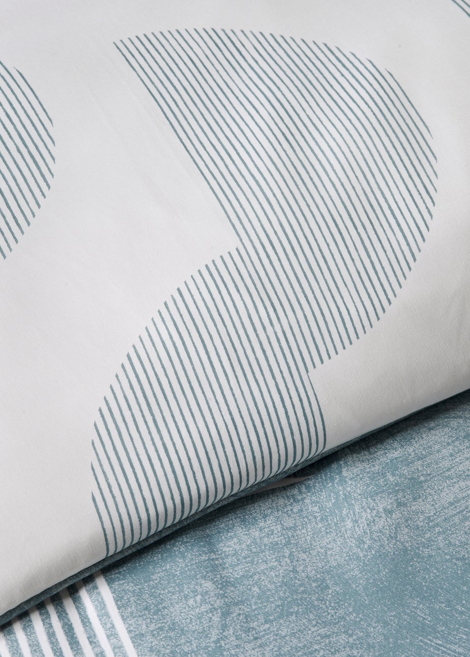 Blue Textured Geometric Duvet Set