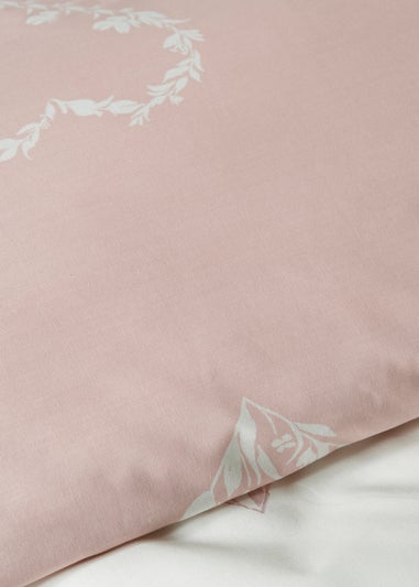 Pink Floral Heart Duvet Set