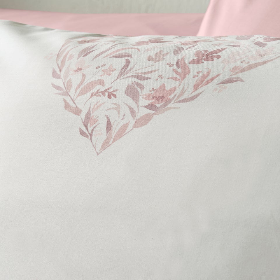 Pink Floral Heart Duvet Set