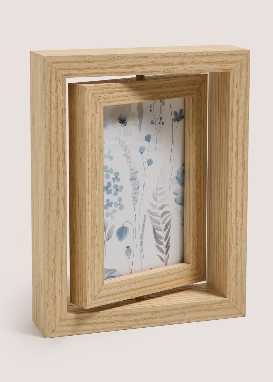Wood Rotating Photo Frame (7inch x 6inch x 2inch)