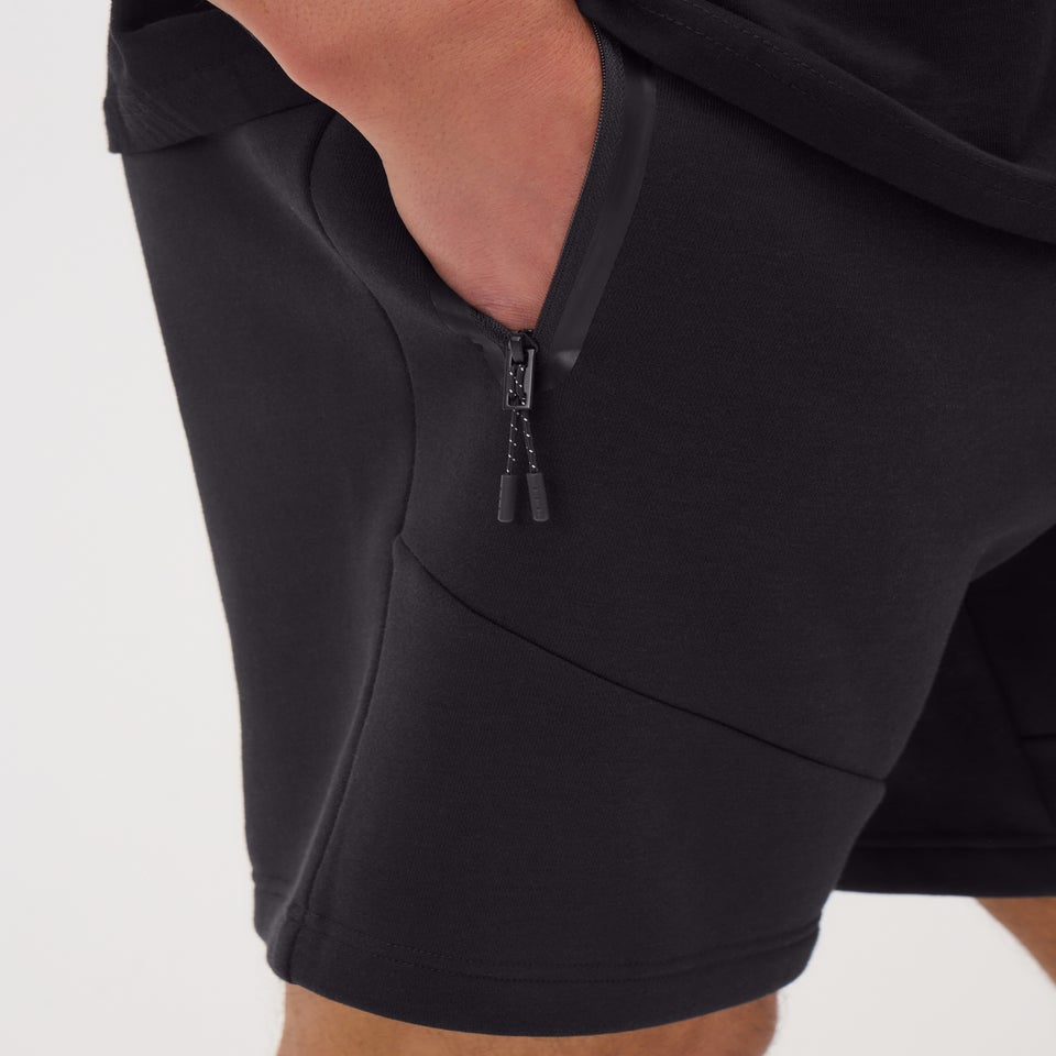 Souluxe Black Panel Jogger Shorts