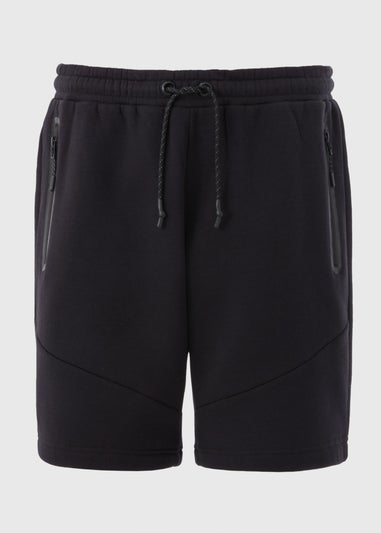 Souluxe Black Panel Jogger Shorts