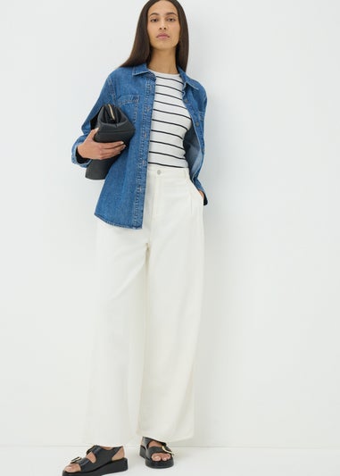 White Stripe Vest Top