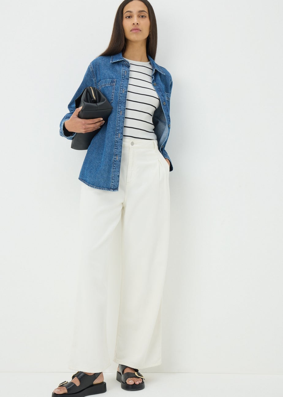 White Stripe Vest Top