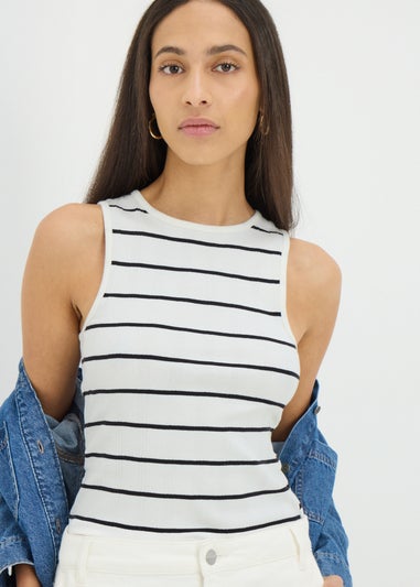 White Stripe Vest Top