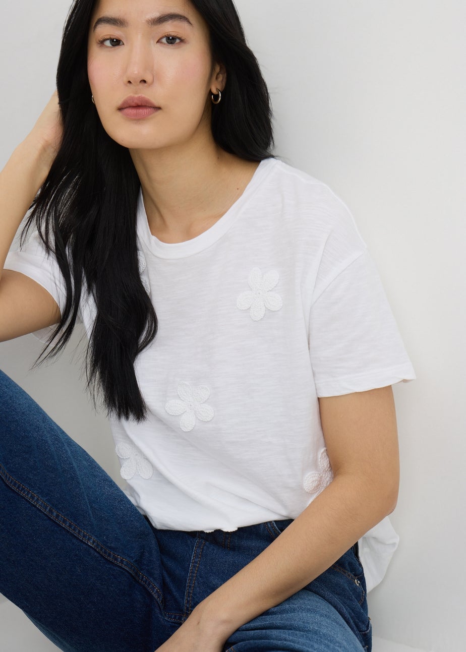 White Lace Flower T-Shirt