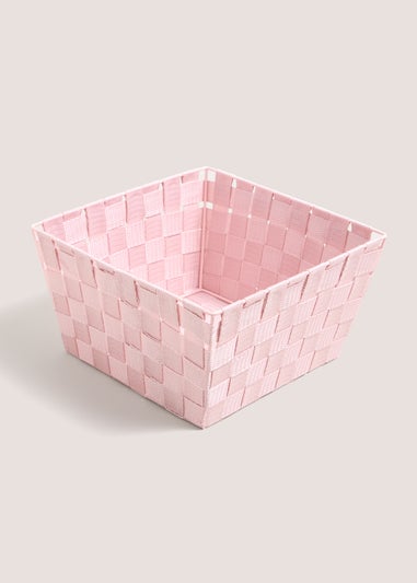 Pink Fabric Woven Basket