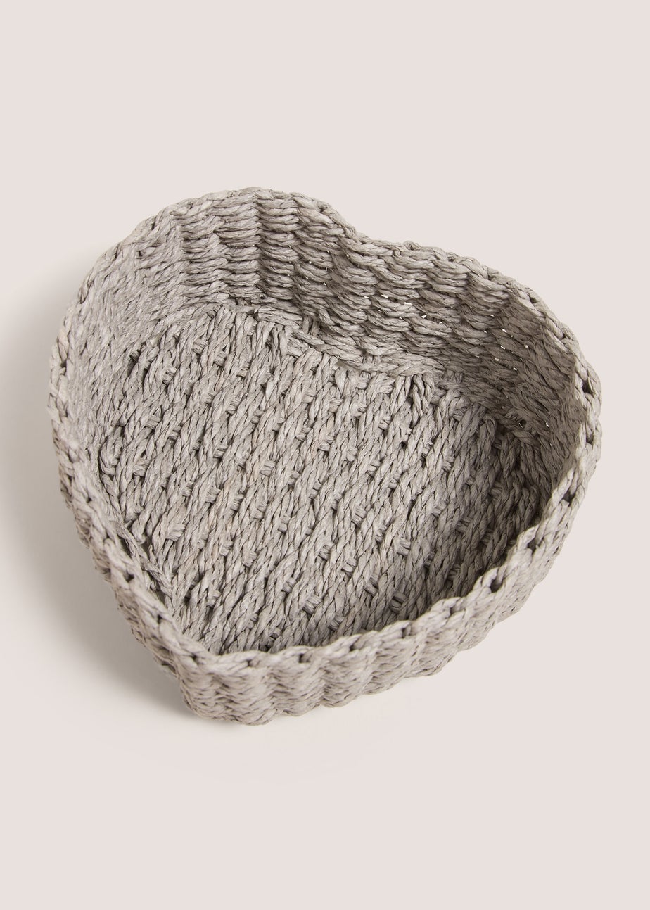 Grey Heart Basket