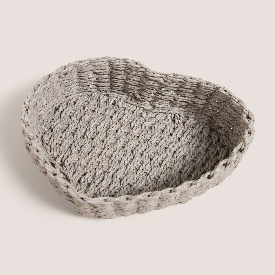 Grey Heart Basket