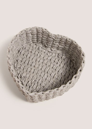 Grey Heart Basket