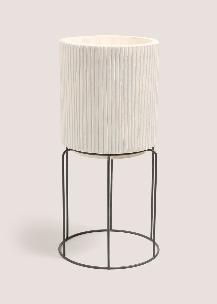 Wood Metal Stand Planter