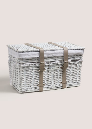 2 Piece White Willow Storage Basket