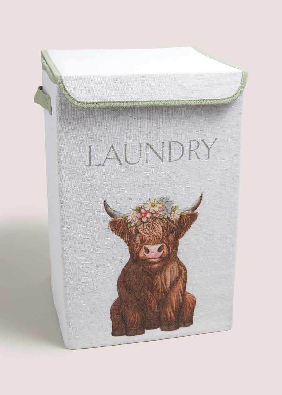 Highland Cow Collapsible Laundry Basket