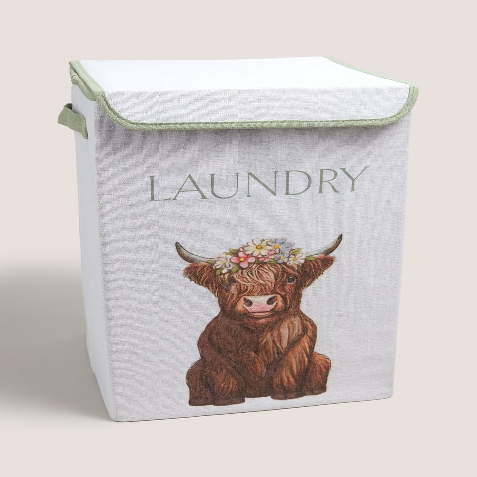 Highland Cow Collapsible Laundry Basket