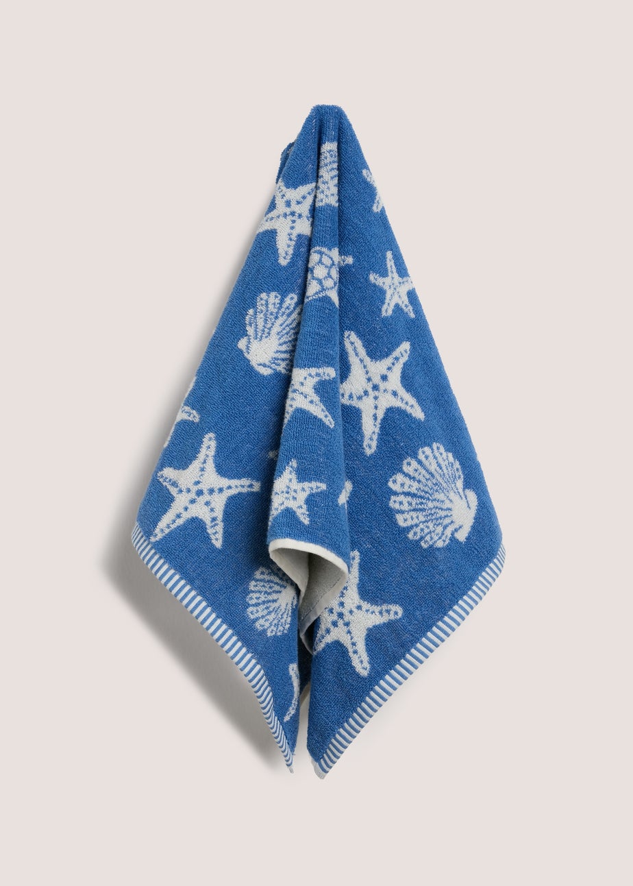 Blue Beach Print Towel