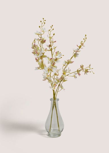 Pink Oriental Flowers In A Glass Vase