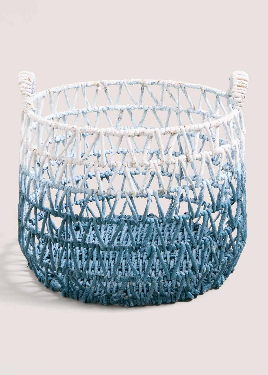 Blue Open Weave Storage Basket