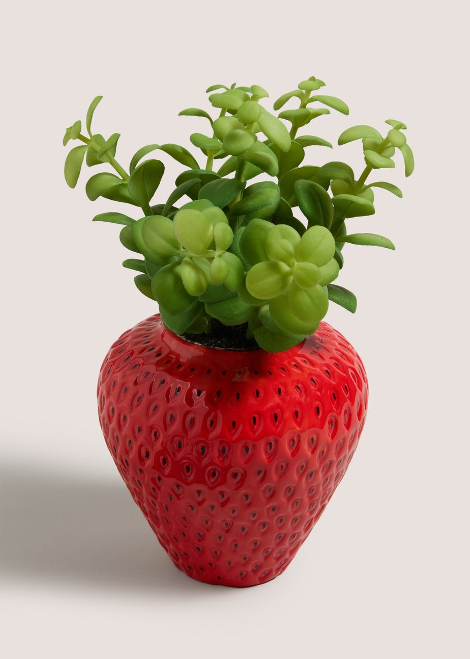 Faux Plant In Strawberry Plant Pot