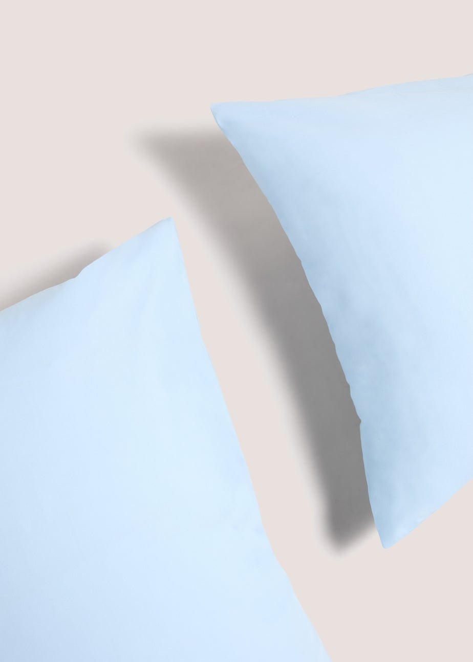 2 Pack Blue Cotton Housewife Pillowcases