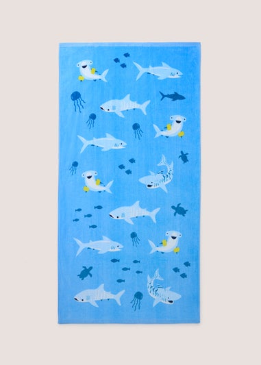 Blue Shark Kids Beach Towel