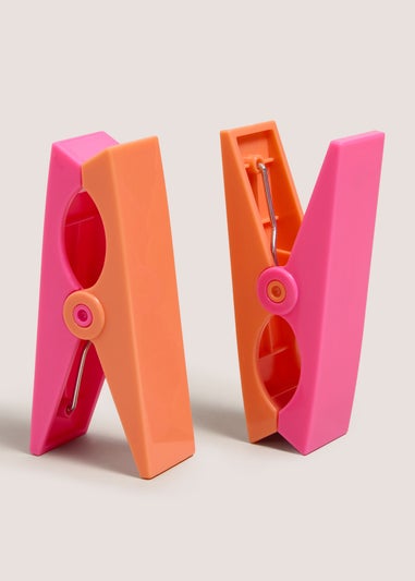 Pink & Orange Beach Towel Clips