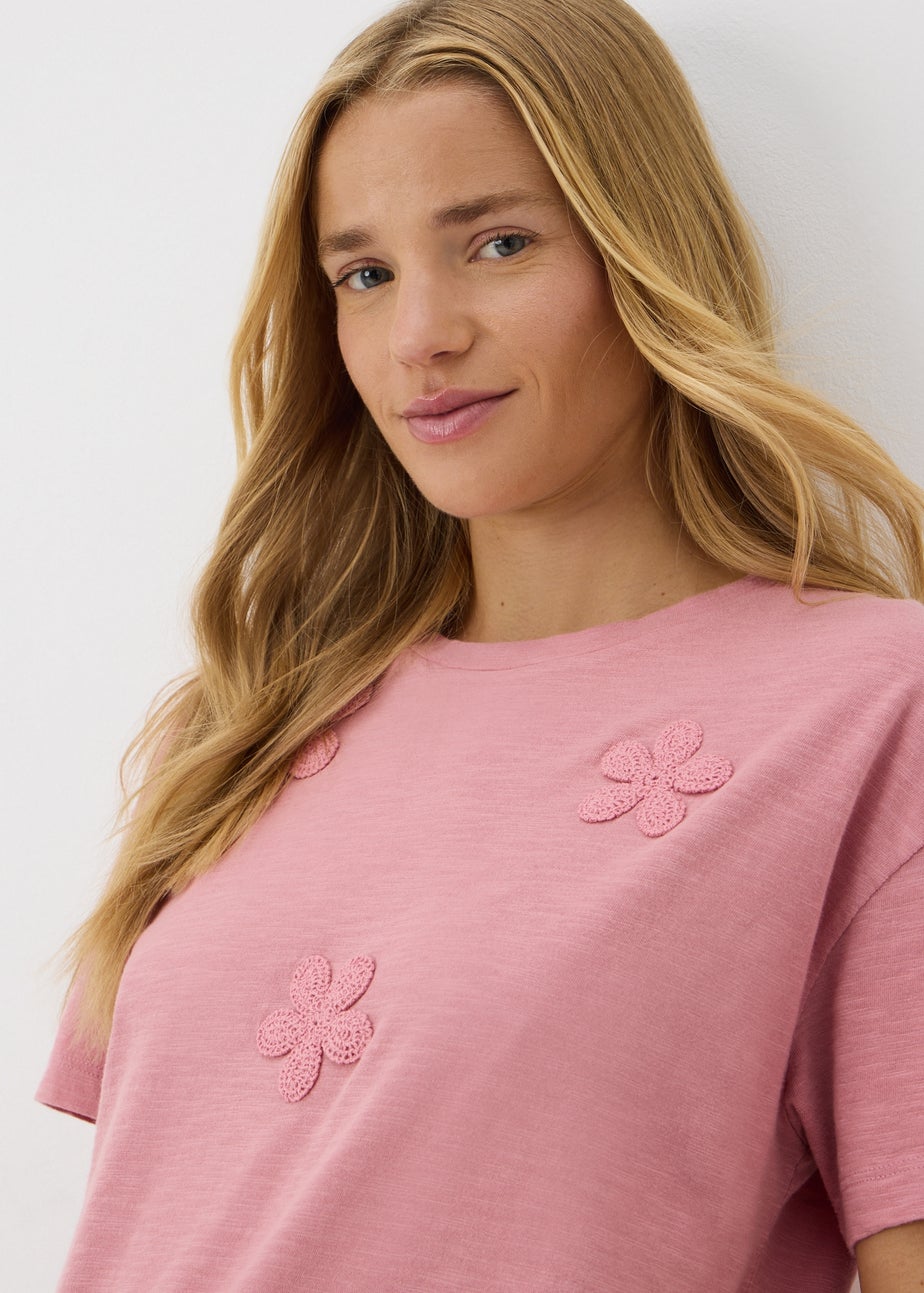Pink Lace Flower T-Shirt
