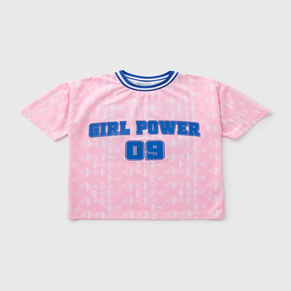 Girls Pink Football T-Shirt (7-15yrs)