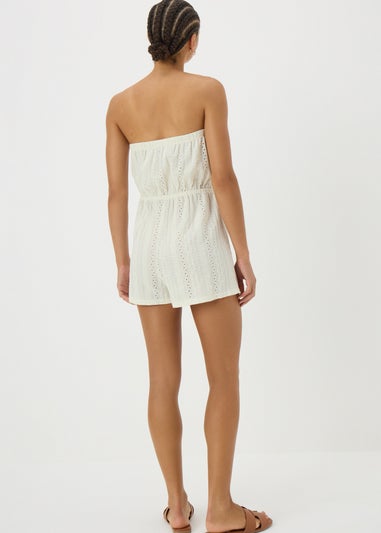 White Bandeau Playsuit