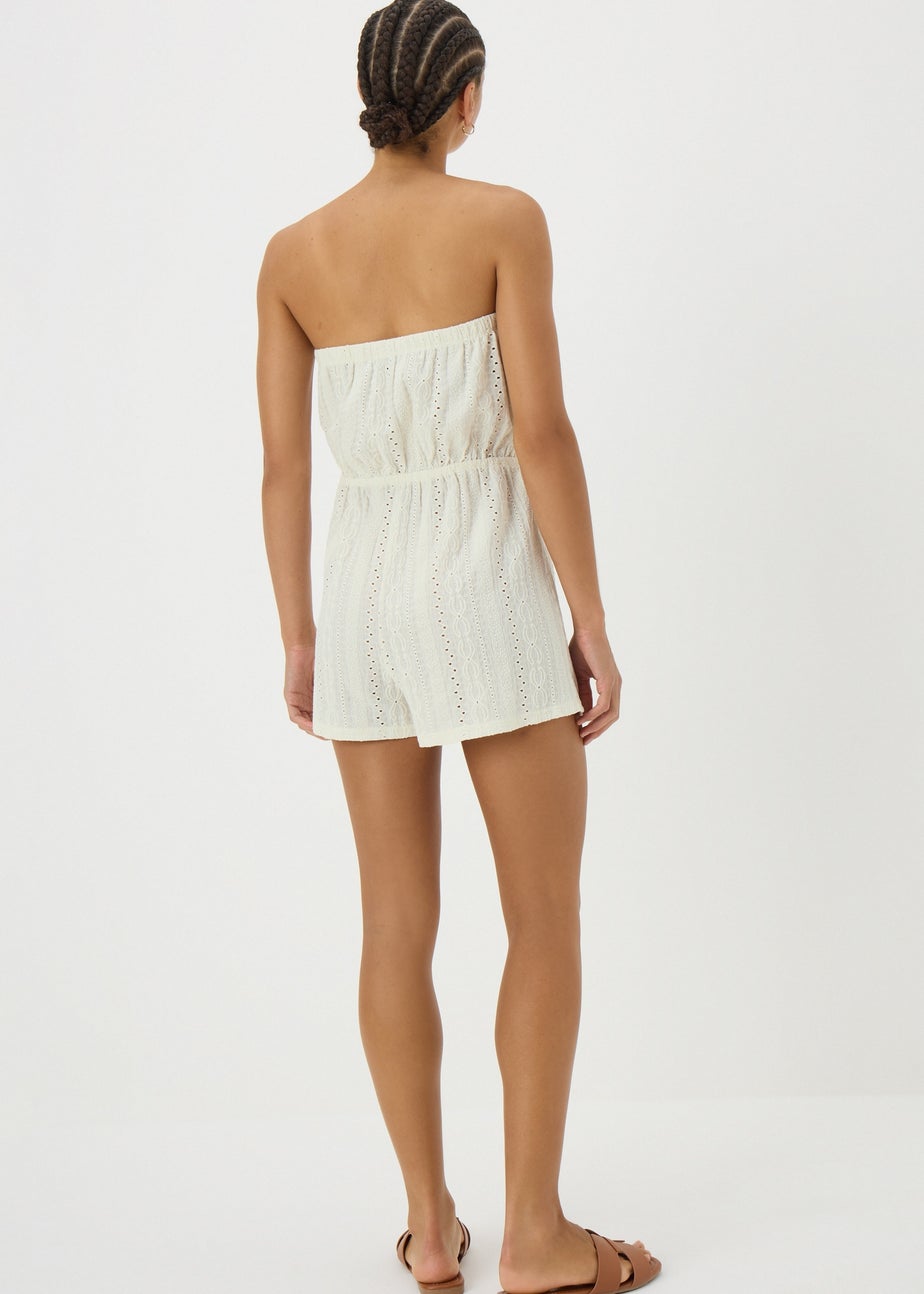White Bandeau Playsuit
