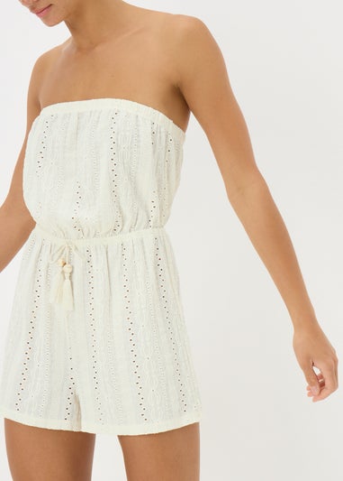 White Bandeau Playsuit