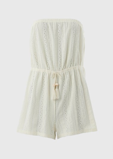 White Bandeau Playsuit