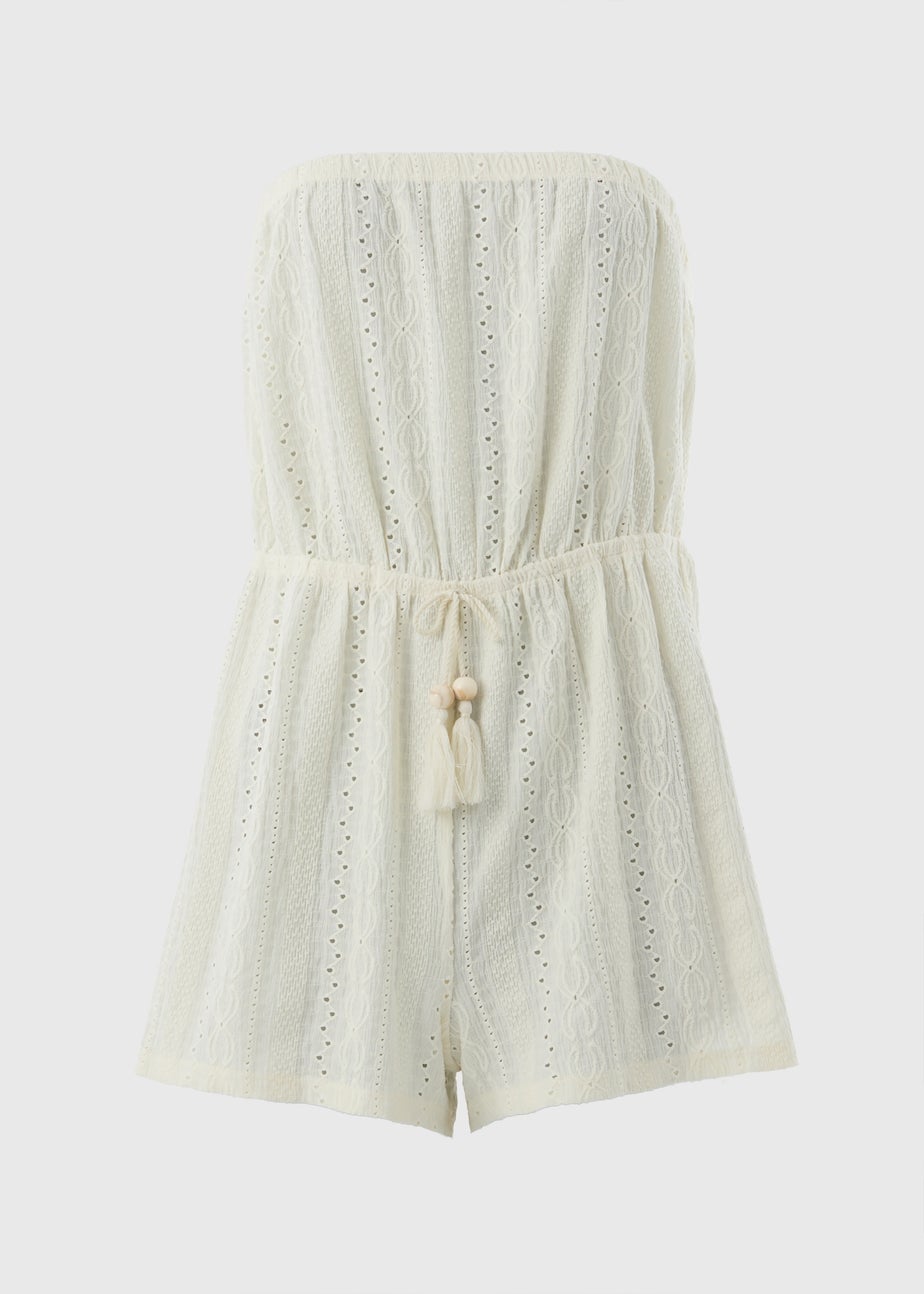White Bandeau Playsuit