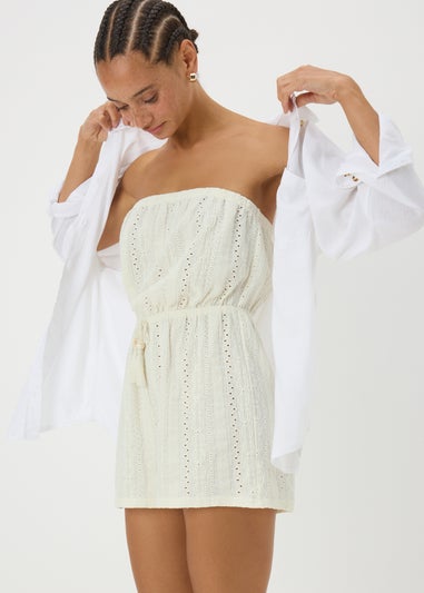 White Bandeau Playsuit