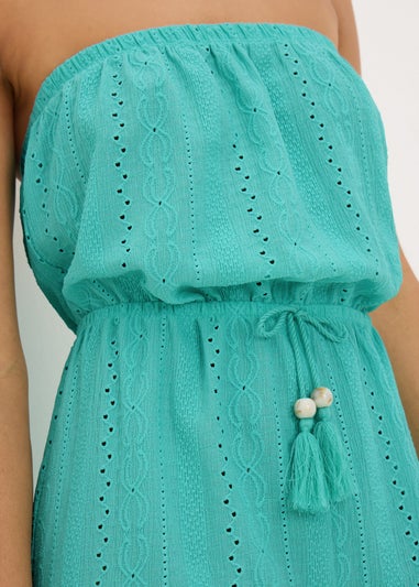 Turquoise Bandeau Playsuit