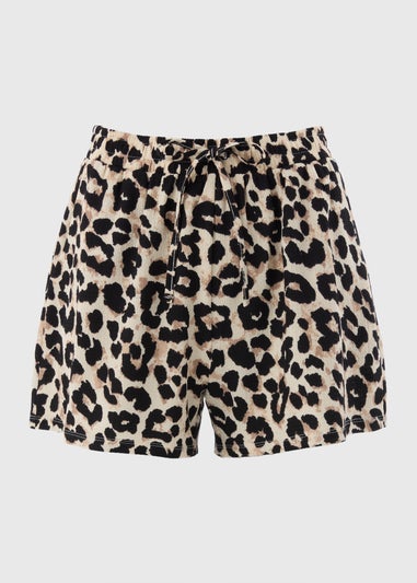 Brown Leopard Co Ord Shorts