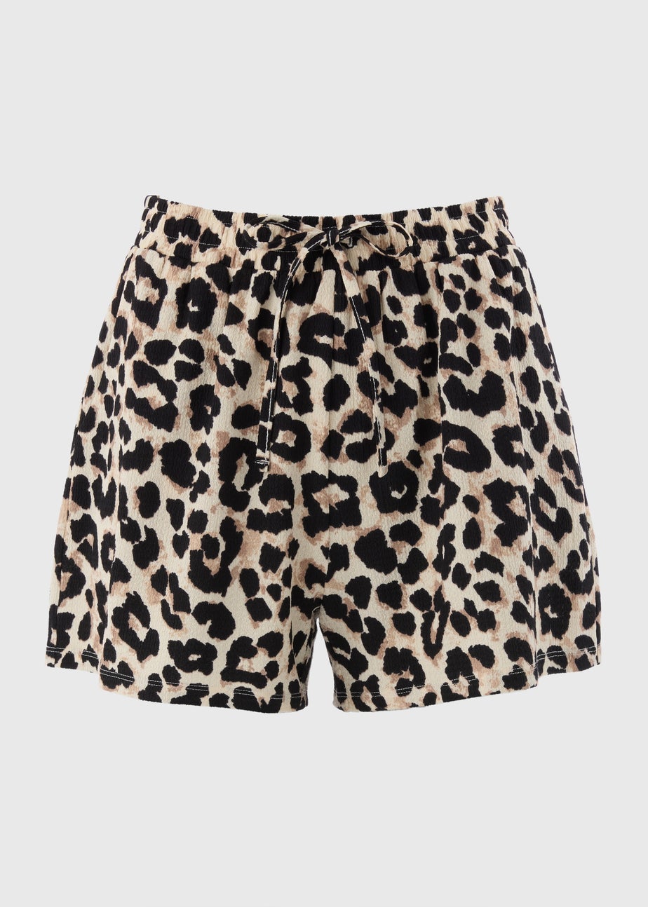 Brown Leopard Co Ord Shorts