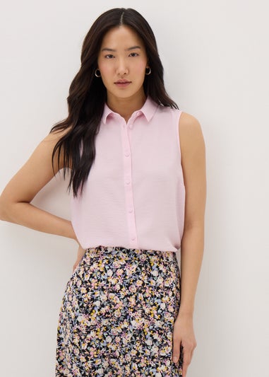 Pink Sleeveless Shirt