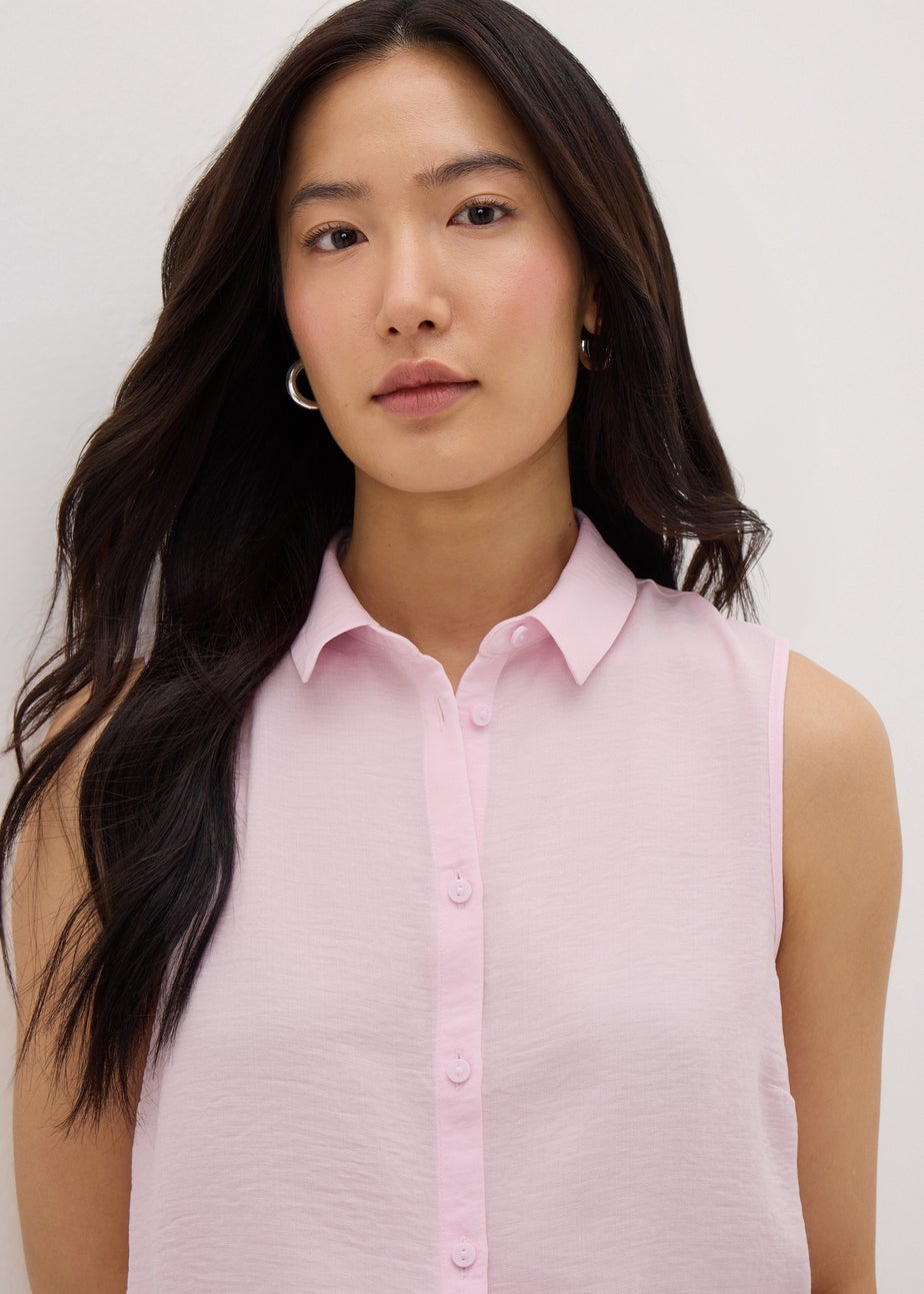 Pink Sleeveless Shirt