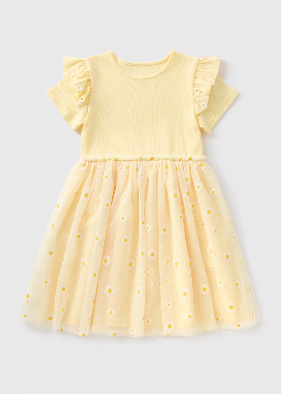 Girls Yellow Daisy Tutu Dress (1-7yrs)