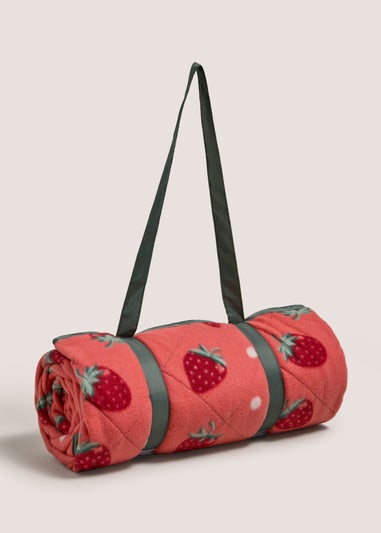 Red Quilted Strawberry Blanket