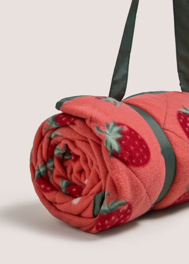 Red Quilted Strawberry Blanket