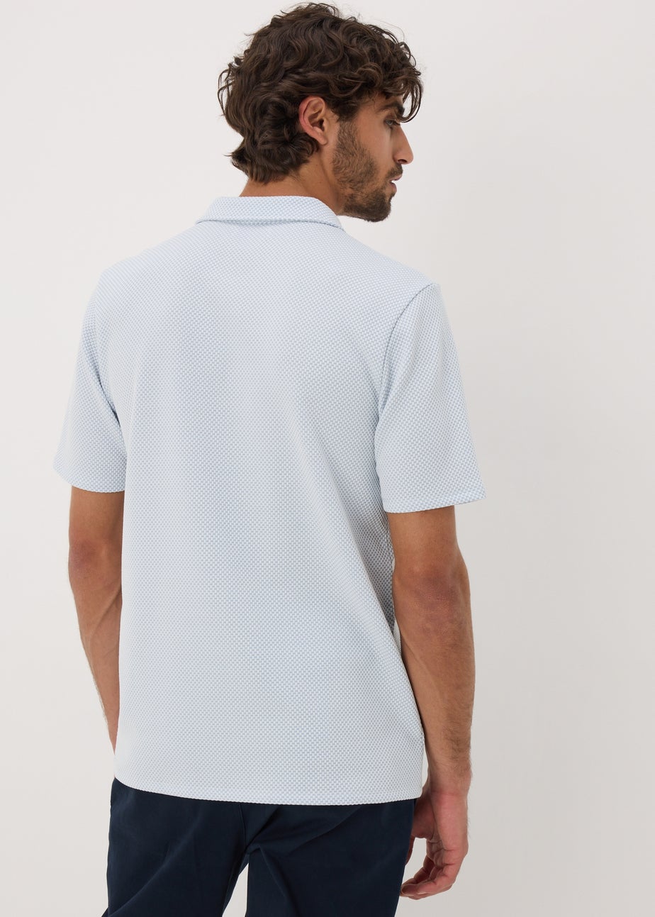 Light Blue Quarter Zip Polo Shirt