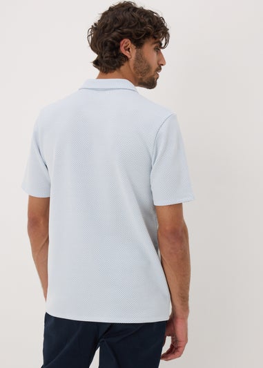 Light Blue Quarter Zip Polo Shirt