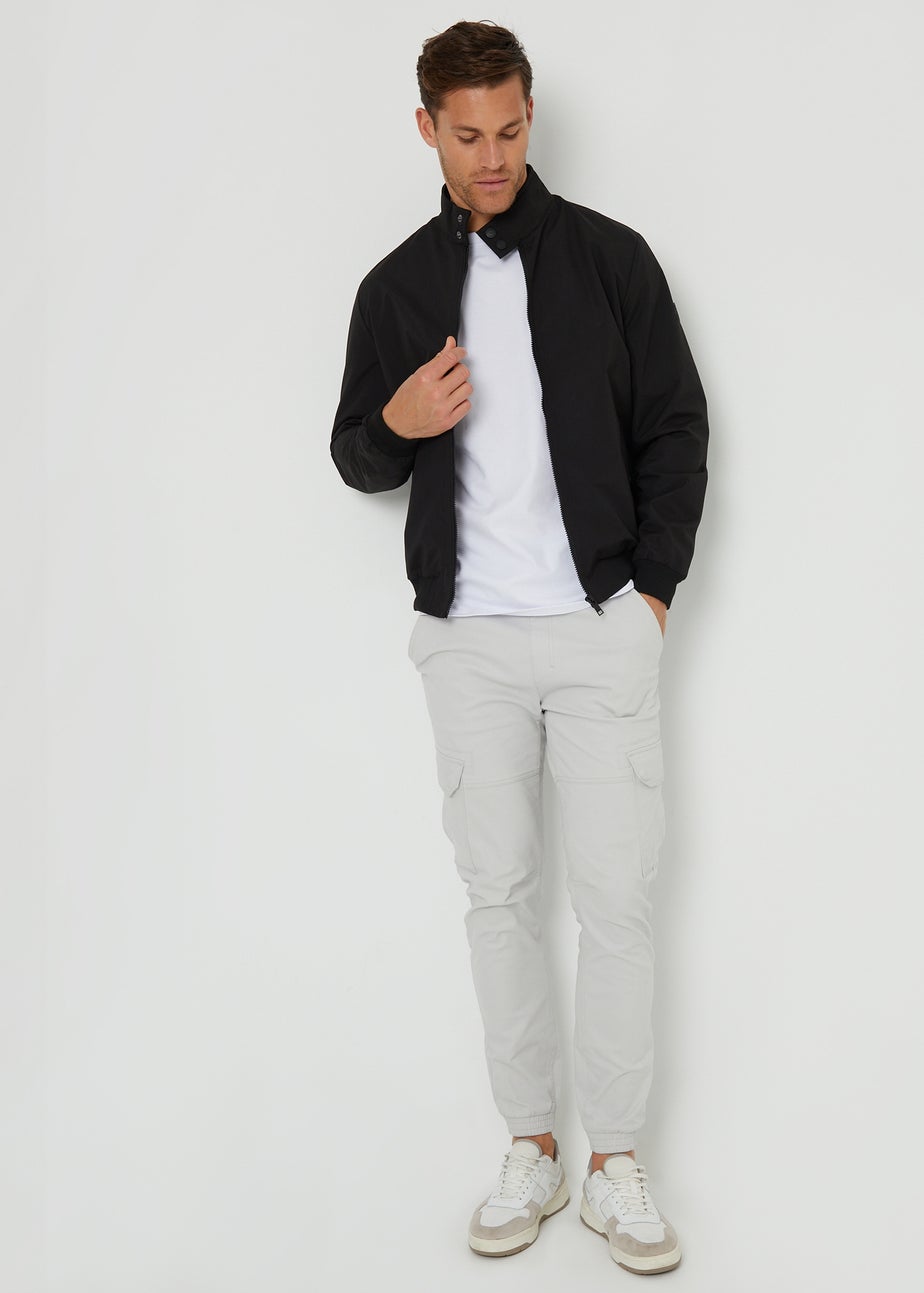 Threadbare Black Showerproof Harrington Style Jacket