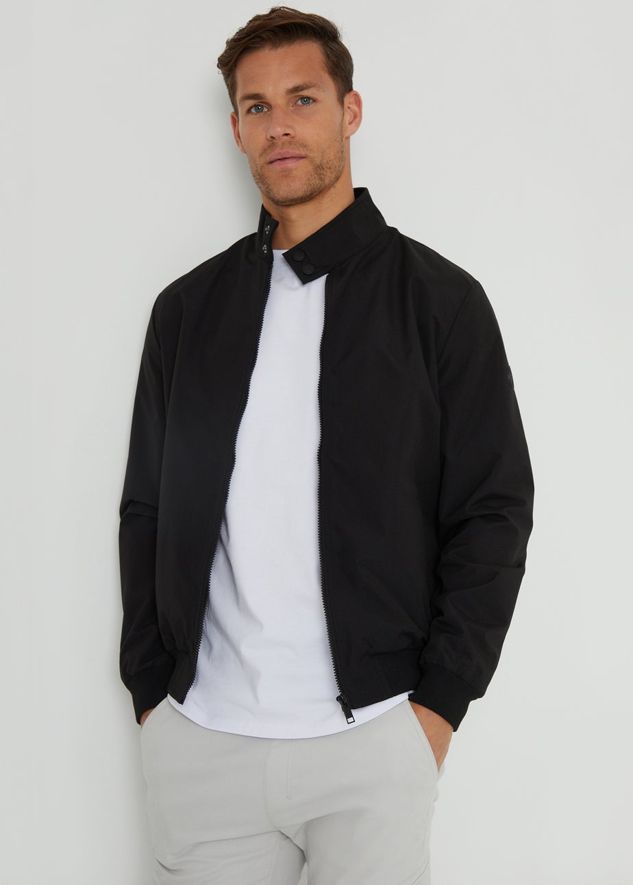 Threadbare Black Showerproof Harrington Style Jacket