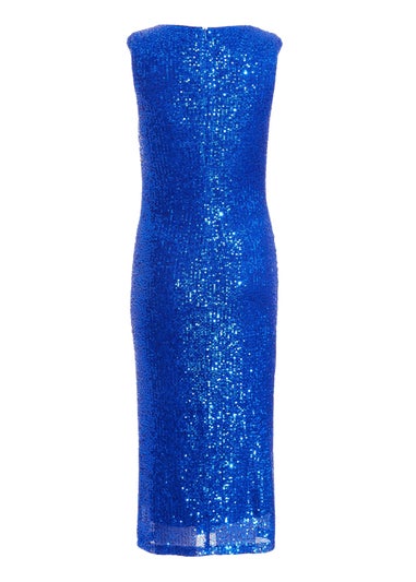 Quiz Blue Sequin Midi Dress