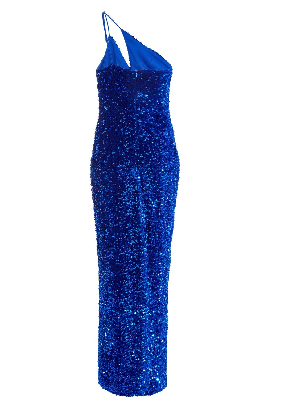 Quiz Blue Sequin Maxi Dress Matalan